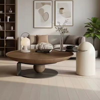 Ensemble de tables basses en bois pour salon, style vintage de luxe, table basse ronde, style minimaliste moderne, table basse pour la maison