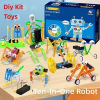 Kit robot électrique 10-en-1, robot rampant DIY, kit robot à moteur électrique, expérience scientifique et jouet éducatif