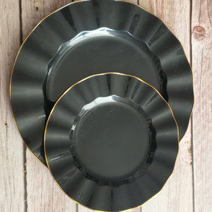 Assiettes jetables de luxe en PS sans BPA, style <span class=keywords><strong>vintage</strong></span>, couleur personnalisée, pour mariage, fête, camping, kit de dîner Sweet Dew - Product Image 1