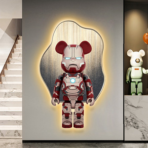 61x100cm design creativo orso felice porcellana <span class=keywords><strong>di</strong></span> cristallo <span class=keywords><strong>di</strong></span> <span class=keywords><strong>vetro</strong></span> moderno dipinti da parete con led decorazioni per la casa per il soggiorno negozio - Product Image 2