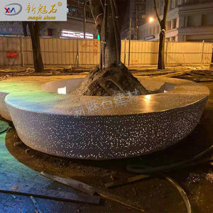 Nuevo Banco de Hormigón Translúcido Magic Stone para Árboles, Redondo, Iluminado, para Paisajismo Exterior, Color Blanco - Product Image 3