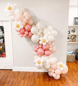 Forniture per decorazioni per feste a tema <span class=keywords><strong>Groovy</strong></span> Macaron Pink Yellow Boho Balloon Set per la festa di compleanno di compleanno a tema margherita - Product Image 4