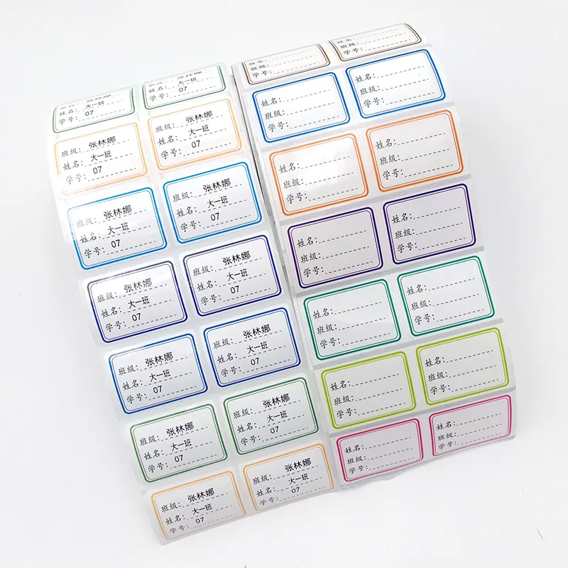 Custom Adhesive Name Tag Label Stickers Sheets Hello My Name Is Sticker Hot Sale Spice Label and Pantry Label
