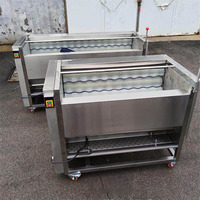 Elektrische multifunctionele commerciële fruit- en groentewasmachine, aardappelwas-trommelborstel reinigingsapparatuur