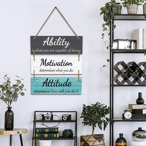 Targhe in Legno da Appendere con <span class=keywords><strong>Citazioni</strong></span> Motivazionali |   Stile Rustico per Decorazione Murale di Ufficio e Casa - Product Image 2