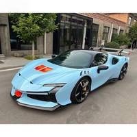 Cocok untuk Ferrari SF90 Spider Modifikasi SF90 XX Dry Carbon Full Body Kit Penutup Mesin Eksterior Racing Upgrade Aerodinamis