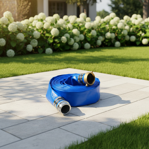 Tuyau de refoulement plat en PVC robuste et résistant à l'usure 2 po x <span class=keywords><strong>100</strong></span> pi – Tuyau de vidange durable pour piscine - Product Image 1