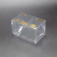 Boîte cadeau transparente écologique avec estampage doré, idéale pour les bouquets de fleurs de savon et les roses fraîches