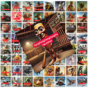 72 Uds Tralero Tralala pegatinas de dibujos animados Brainrot Animal italiano Brainrot personajes Tung Sahur Brainrot Meme para libro - Product Image 4