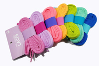 Lacets de chaussures personnalisés en polyester avec embouts en plastique colorés, fabriqués en usine, avec emballage