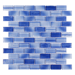 Phật sơn giá rẻ handpainting tinh thể màu xanh thủy tinh khảm gạch Hồ bơi cho phòng tắm và nhà vệ sinh - Product Image 5