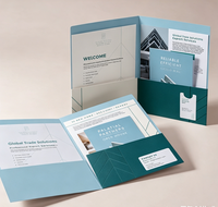 Carpeta de Presentación de Papel Impreso a Todo Color, con Troquelado y Recubrimiento UV, para Archivos Comerciales
