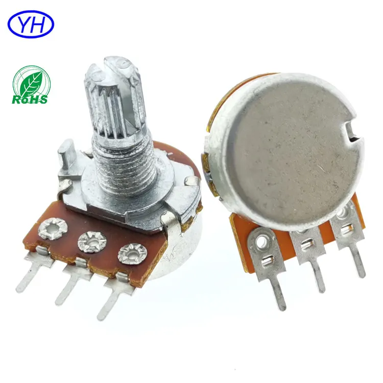 Factory single gang 3 pin 16mm rotary volume control 10k 100k linear Carbon film potentiometer