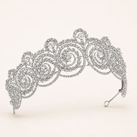 Coiffe de mariée en cristal transparent avec sept spirales sculptées uniques, style diadème, pour fête de mariage Duiyan