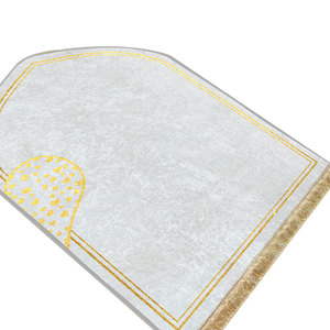 Alfombra Vintage de Oriente Medio con Estampado de Color Sólido, Estilo Étnico, Tapete Acolchado con Diseño de Diamantes Dorados, Antideslizante, con Borlas, Estilo Chino - Product Image 5