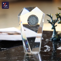 Horloge de bureau à projection de calendrier électronique en cristal transparent de haute qualité pour les cadeaux de mariage et la décoration de la maison