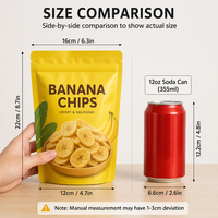 Sachet d'emballage alimentaire vertical avec fenêtre transparente pour chips de banane et conservation des snacks