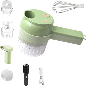 Ensemble de coupe-légumes électrique sans fil portatif avec moteur en cuivre et acier inoxydable, mini-hachoir multifonctionnel, batteur sur socle 40W - Product Image 1