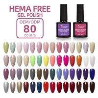 Set de Esmaltes de Gel UV Veganos sin HEMA de 80 Colores, 10ml, Inodoros, Semipermanentes, con Etiqueta Privada, Proveedor Confiable, Venta al Por Mayor