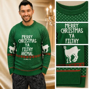 <strong>Men's</strong> Sweater Knit Green Home Alone Ugly Christmas Sweater Reindeer <strong>Xmas</strong> Sweater Winter Party Jacquard Christmas <strong>Jumper</strong> - Product Image 3