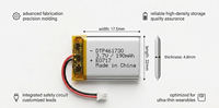 Batterie Li-polymère rechargeable personnalisée de petite taille 120 mAh 200 mAh 210 mAh 350 mAh 3,7 V 301730 431730 461730 pour appareils de remplacement