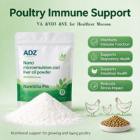 Huile de foie de morue de qualité alimentaire, soutien anti-stress, santé osseuse pour poulets pondeurs, de chair et reproducteurs, supplément de vitamines D3 et E, VA
