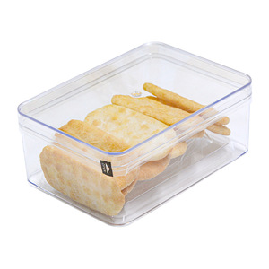 Rectangular Transparent PS Plastic Pastry Cookie Box with Lid Food-Grade Packaging for Candies Cakes Gifts Blister Process Type