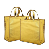 Sac de shopping réutilisable pliable irisé en non-tissé argenté doré métallisé laser pp Sac fourre-tout à sublimation Fermeture à glissière Logo personnalisé