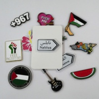 Épinglette en métal tendance avec symbole national palestinien gravé sur mesure, finition émail doux, transfrontalier, pour autocollant de téléphone, Journée nationale