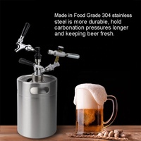 Mini fût de 5 L avec lance de type D/S, baril à paroi simple en acier inoxydable, mini fût de bière portable avec kit de distributeur de robinet