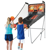 Machine de tir de basket-ball pliable durable pour 2 joueurs, 8 options de jeu, avec marqueur électronique renforcé pour jeux d'arcade à monnayeur