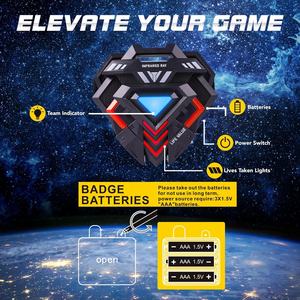 Lazer etiketi Guns Set rozetleri ile çocuklar için kızılötesi Mini lazer etiketi 2 paket lazer etiketi Blaster oyunu 2 oyuncu kapalı açık oyuncaklar - Product Image 5