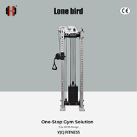 YJCJ FITNESS Appareil de musculation fonctionnel à colonne unique avec poulie réglable, pile de poids et poignée en D, machine à câbles pour salle de sport commerciale