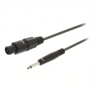Câble de haut-parleur 2 broches femelle vers 6,35 mm mâle, 3,0 m, gris foncé - Product Image 2