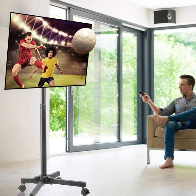 Mobile TV Floor Stand for 21-42 Inches Height Adjustable for Flat Panel LED LCD Plasma Screens