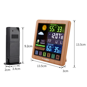 <span class=keywords><strong>Lcd</strong></span> Đầy Màu Sắc Kỹ Thuật Số Trong Nhà Ngoài Trời Nhiệt Độ Độ Ẩm Màn Hình Không Dây Trạm Thời Tiết Dự Báo Đồng Hồ - Product Image 2