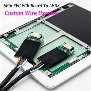 كابل تحويل FFC إلى LVDS بـ 6 دبابيس مع لوحة محول PCB لنقل إشارة شاشة LCD الصناعية - Product Image 1