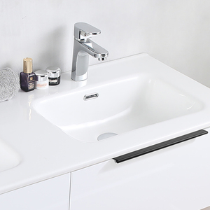 Elegante armario de espejo blanco montado en la pared, organizador de baño, tocador de baño, lavabo Doble - Product Image 3