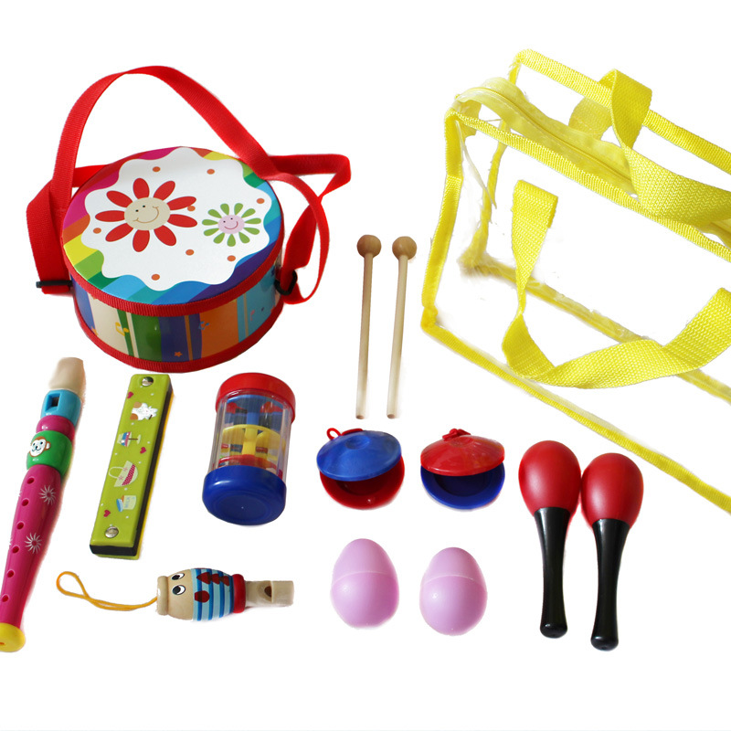 11pcs Wooden Drumming Toys Music Wooden Music Toy Musical Instrument Toys