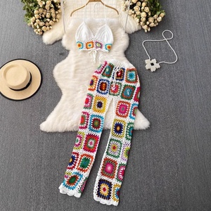 Top Estivo da <span class=keywords><strong>Donna</strong></span> 2023 in Maglia di Nylon/<span class=keywords><strong>Cotone</strong></span> Antirughe di Lusso, Nuovo Arrivo con Lavorazione all'Uncinetto - Product Image 3