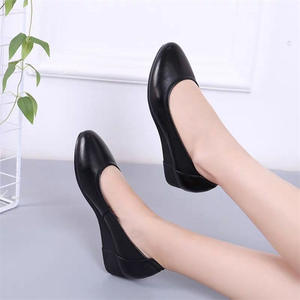 <span class=keywords><strong>Chaussures</strong></span> habillées à talon compensé pour femmes, noires, à enfiler, décontractées, pour le travail, vente en gros - Product Image 5