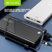 BAVIN Prix de gros Logo personnalisé Banque d'alimentation portable à écran LED Charge rapide 10000mah Banque d'alimentation mince avec support de téléphone PC050
