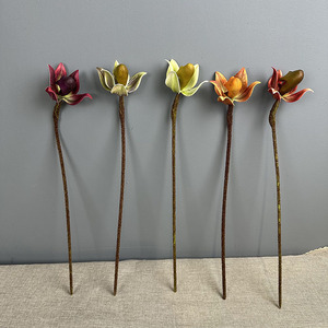Fleur d'orchidé<span class=keywords><strong>e</strong></span> Phalaenopsis artificielle en PVC, texture artisanale, pour décoration maison, mariage, cadeaux d'affaires, 3 branches, feuilles 'Fei <span class=keywords><strong>Zi</strong></span>' - Product Image 6