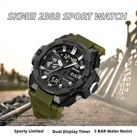 Jam Tangan SKMEI 2383 Multifungsi Pria Mewah Sport Digital LED Kronograf Ganda Alarm Tahan Air Edisi Terbatas