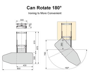 HNOSS planche à repasser pliable peu encombrante planche à repasser murale en bois métallique pliable - Product Image 6