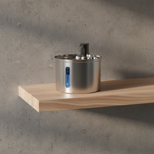 Tempat Makan Hewan Peliharaan Portabel Ramah Lingkungan Berkualitas Tinggi Warna Hitam untuk Kucing & Anjing, Air Mancur Pintar dari Baja Tahan Karat dengan Sistem Filtrasi - Product Image 5