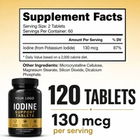 Comprimés diététiques d'iode et de potassium de marque de distributeur OEM suppléments hautement compétitifs pour la santé de la glande thyroïde ingrédients sans OGM