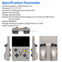 Console de jeu portable Qbuy M18, lecteur de jeux classiques, écran 4,3 pouces, système open source, 64 Go, R43 Pro, 4000 mAh