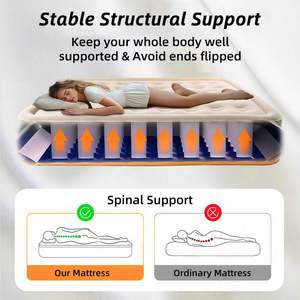 Baiyuheng şişme hava yatağı yatak pompa ile yüksek yükseltilmiş Airbed plaj kullanımı için akın hava yatağı ev kamp için - Product Image 4