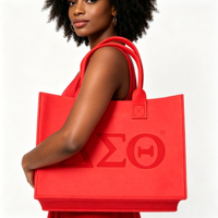 Sac fourre-tout en feutre personnalisé avec logo de la sororité Gold Sigma Gamma Rho, sac à main pour femmes avec lettres grecques SGRho, sac à bandoulière portable pour le shopping